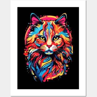 Cat Illustration Lover Gift Posters and Art